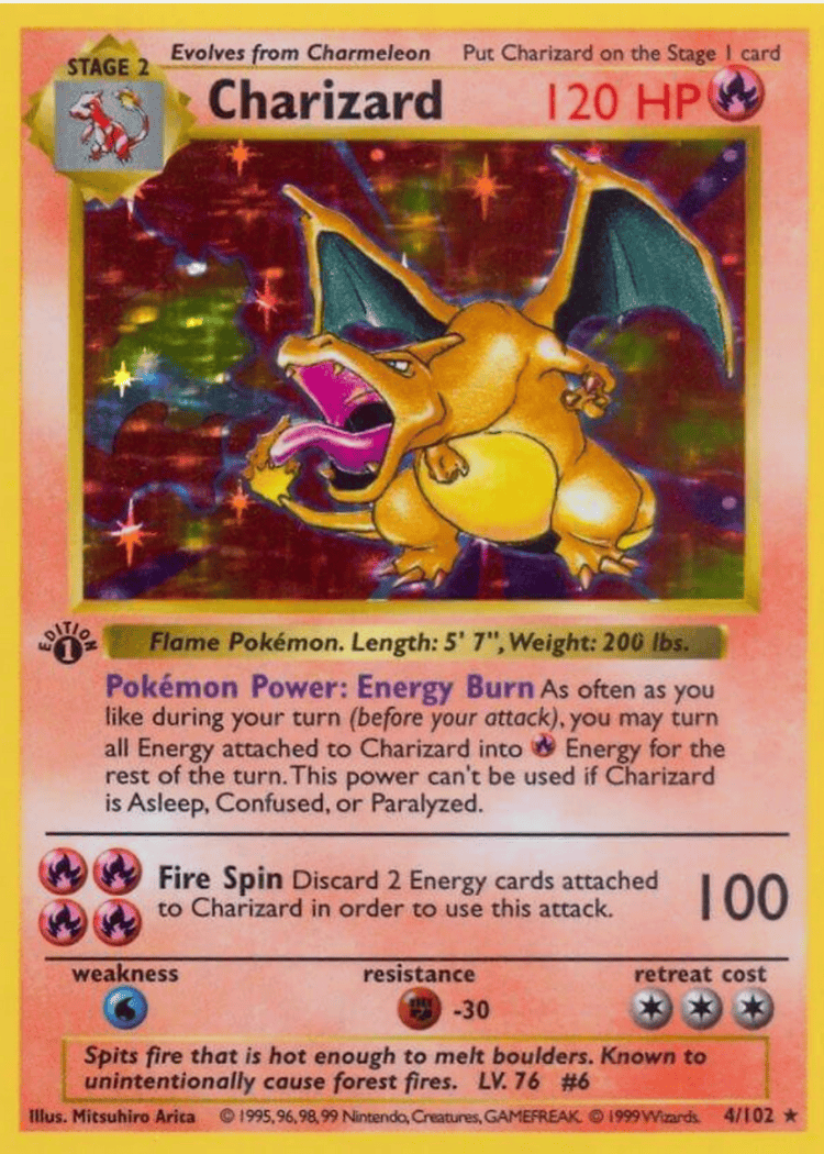 1. Charizard (Holo) 4102 (1st Edition)