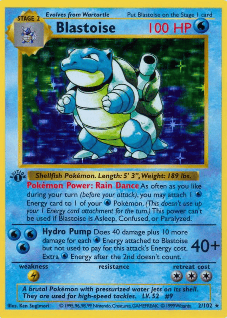 Blastoise (Holo) Base Set 2102 (1st Edition)
