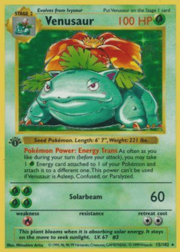 Venusaur (Holo) Base Set 15102 (1st Edition)