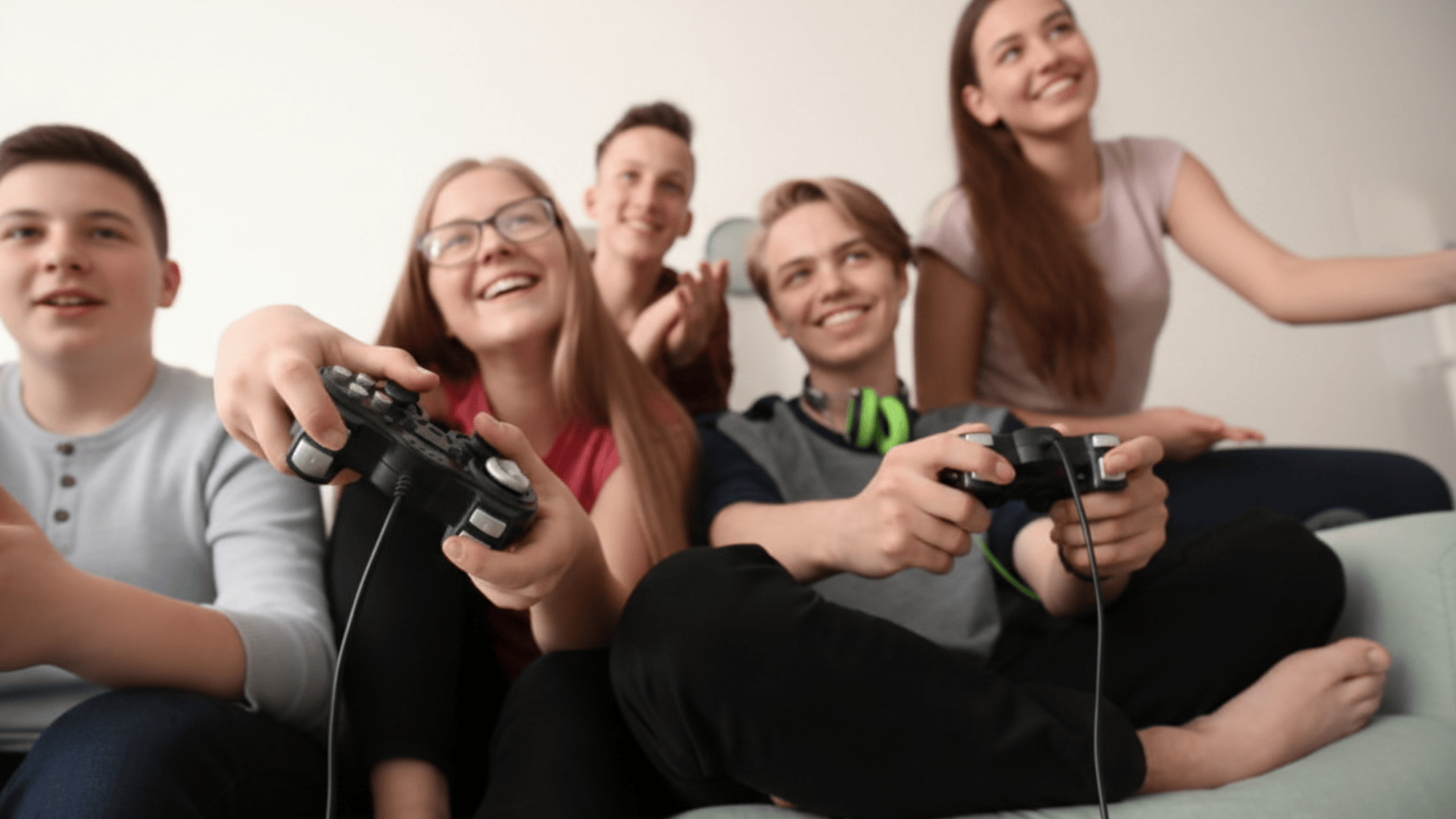 kids enjoying video games