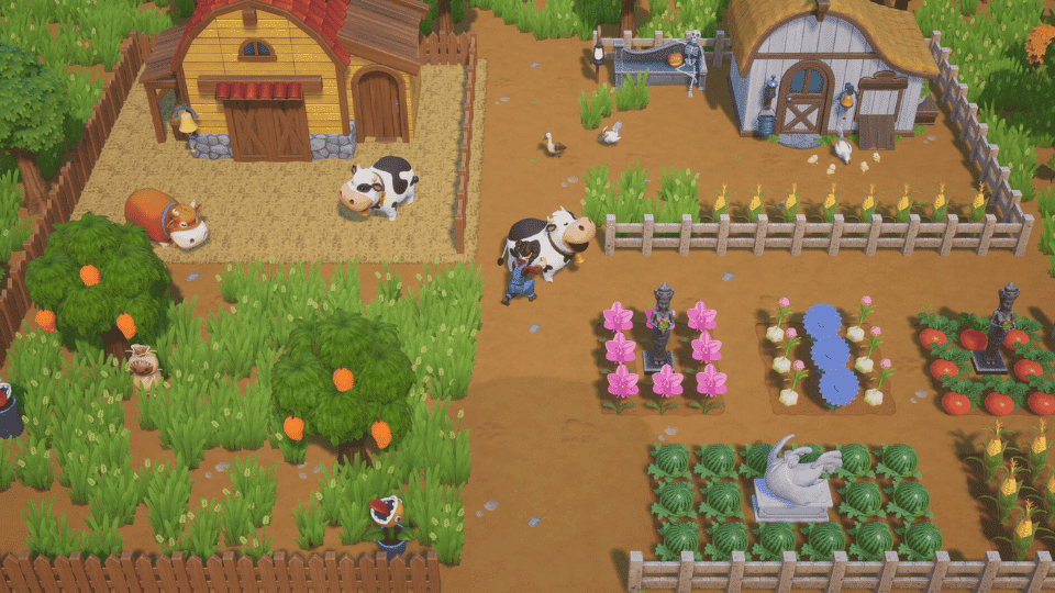 Colorful illustration for the game <em>Coral Island</em> showing a farm with different types of crops” /></p><p>Move to a vibrant tropical island, tending crops, raising animals, and diving coral reefs in this laid-back farming sim. Build community ties with over 70 unique characters (68 datable NPCs + additional townsfolk) through festivals, fishing, and treasure hunts.</p><ul><li><strong>Release date: </strong>October 12, 2023</li><li><strong>Developer:</strong> Stairway Games</li><li><strong>Vibe:</strong> Relaxed tropical farming with community focus</li></ul><h3 id=